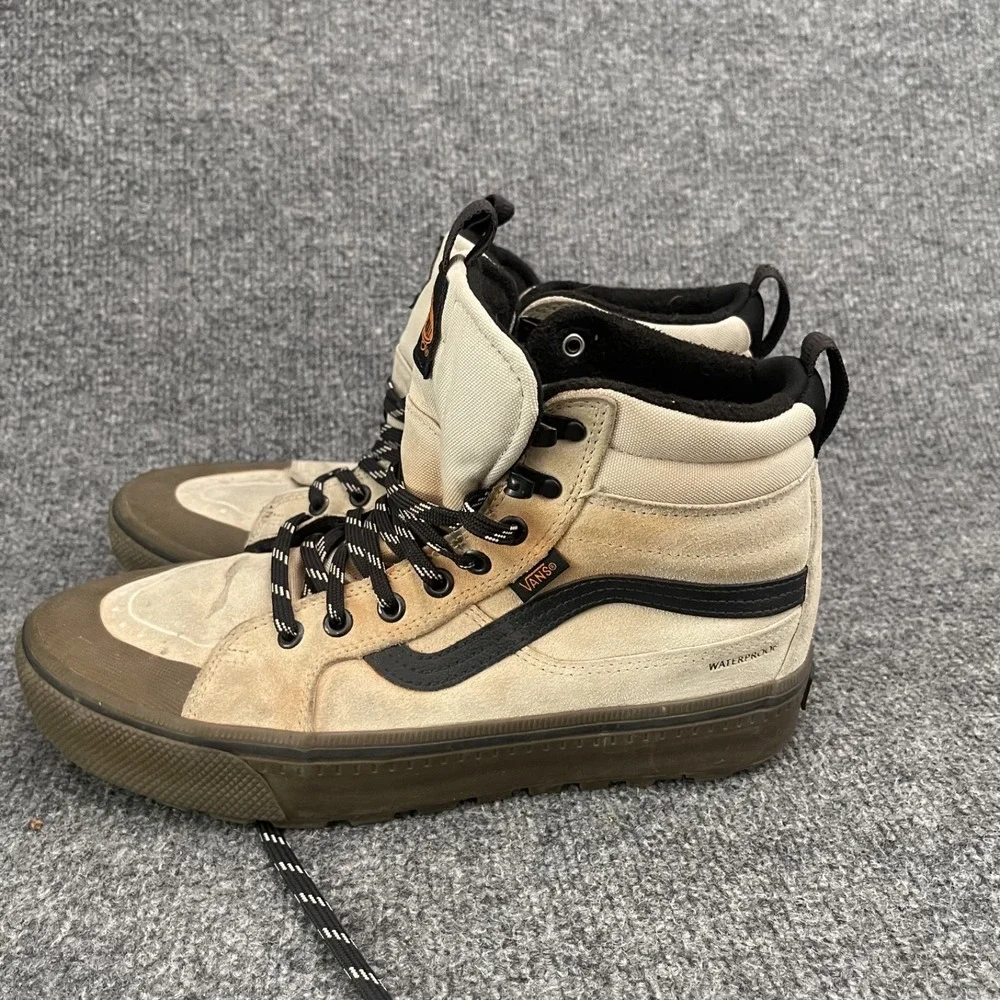 Vans Sk8-Hi Waterproof Shoes Mens Sz 9 Insulated MTE Oatmeal Black VN000DAQZO2